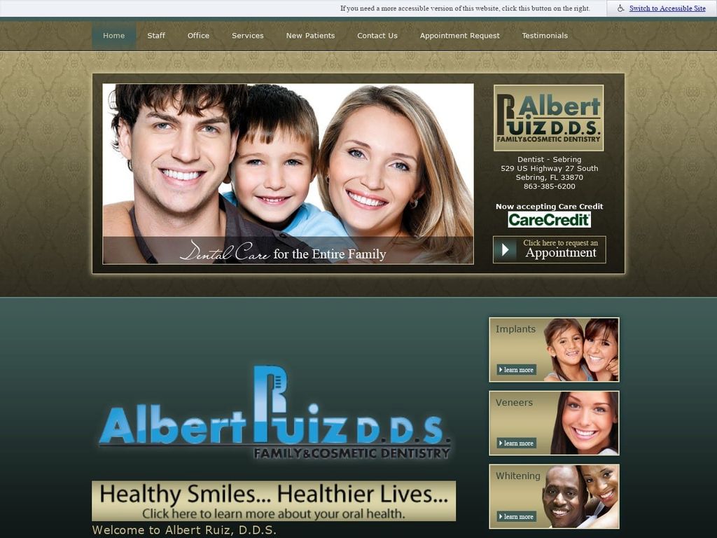 Ruiz Albert DDS Website Screenshot from dralbertruiz.com