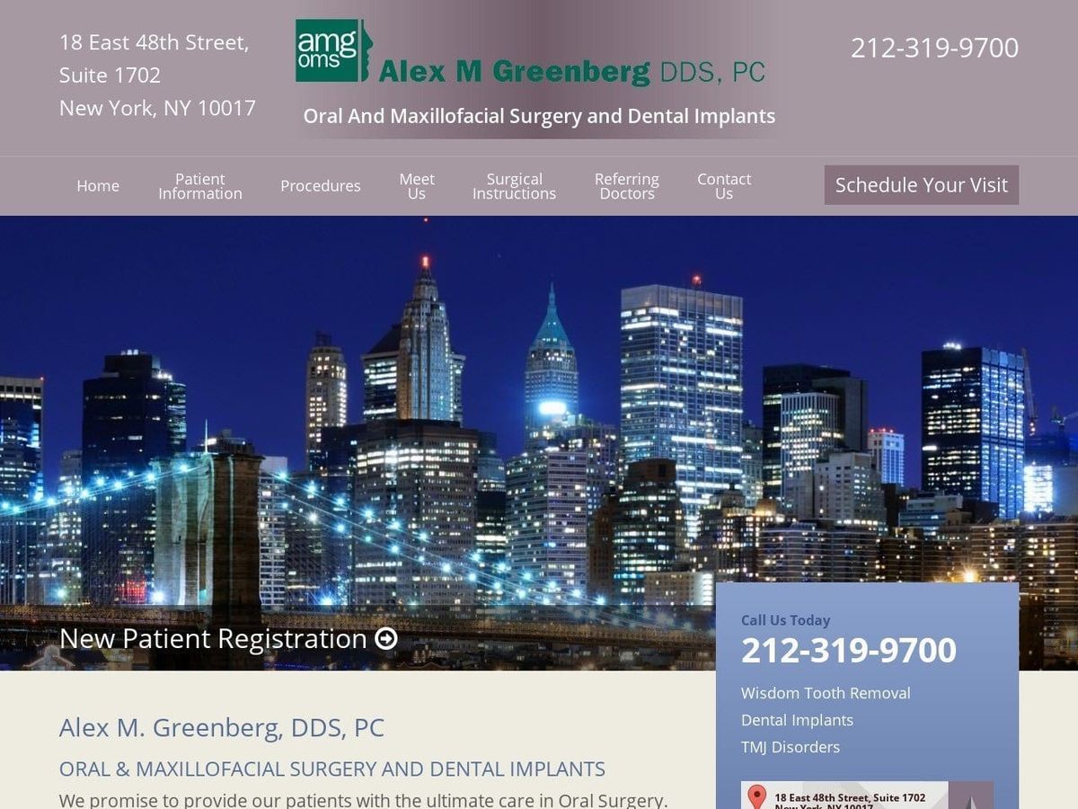 Dentofacial Associates of NY Website Screenshot from dralexgreenberg.com