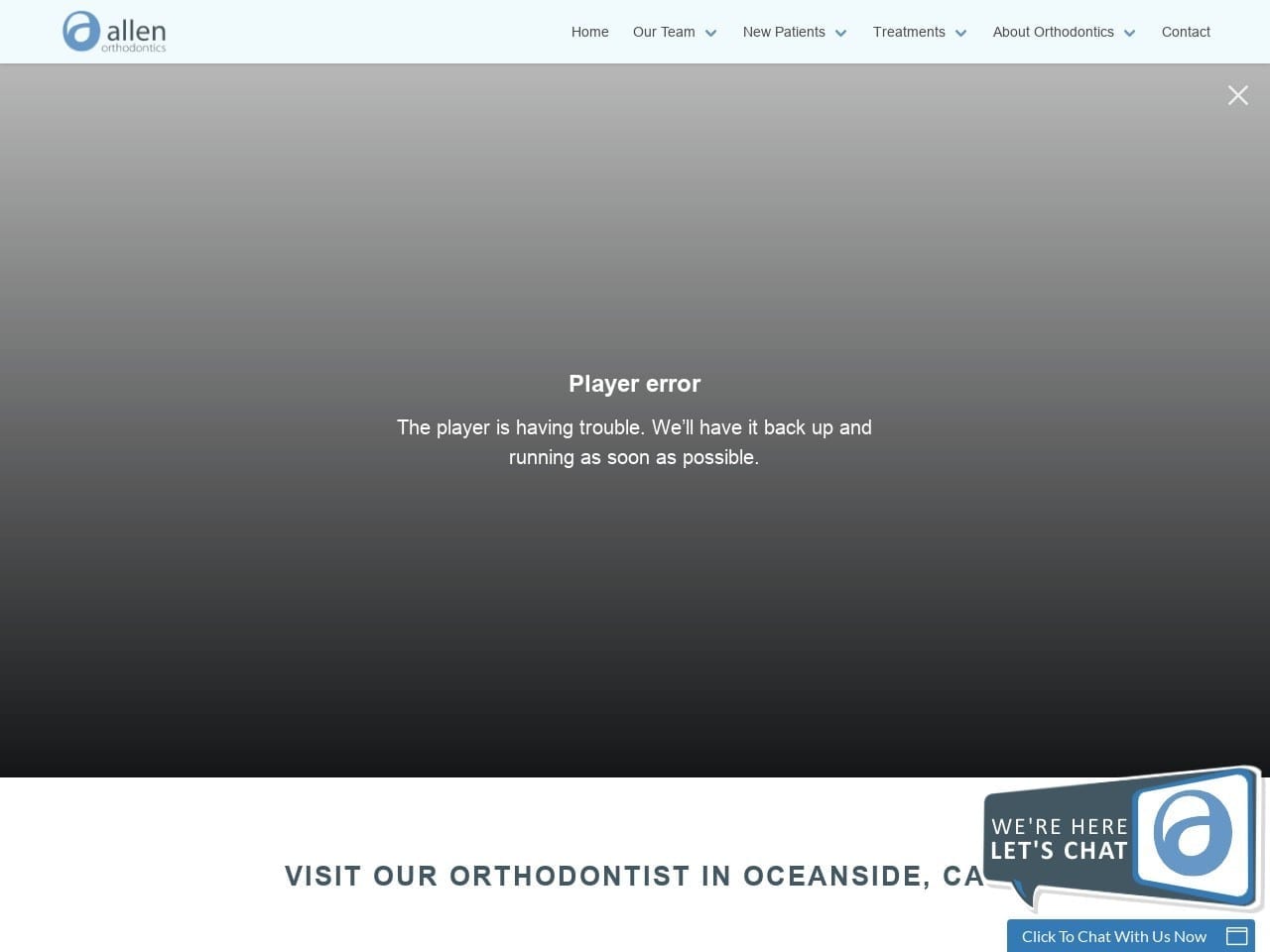 Allen Orthodontics Website Screenshot from drallenortho.com