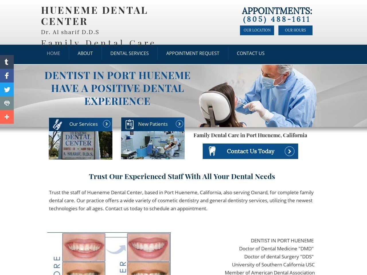 Hueneme Dental Center Website Screenshot from dralsharif.com