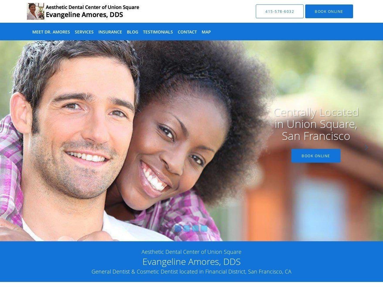 Aesthetic Dental Center of Union Square Website Screenshot from dramores.com