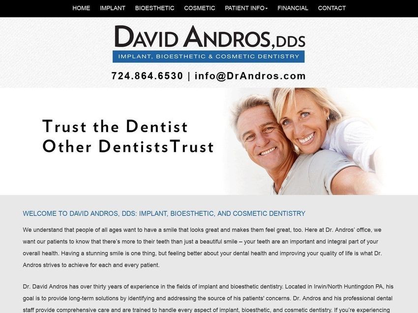 David Andros DDS Website Screenshot from drandros.com