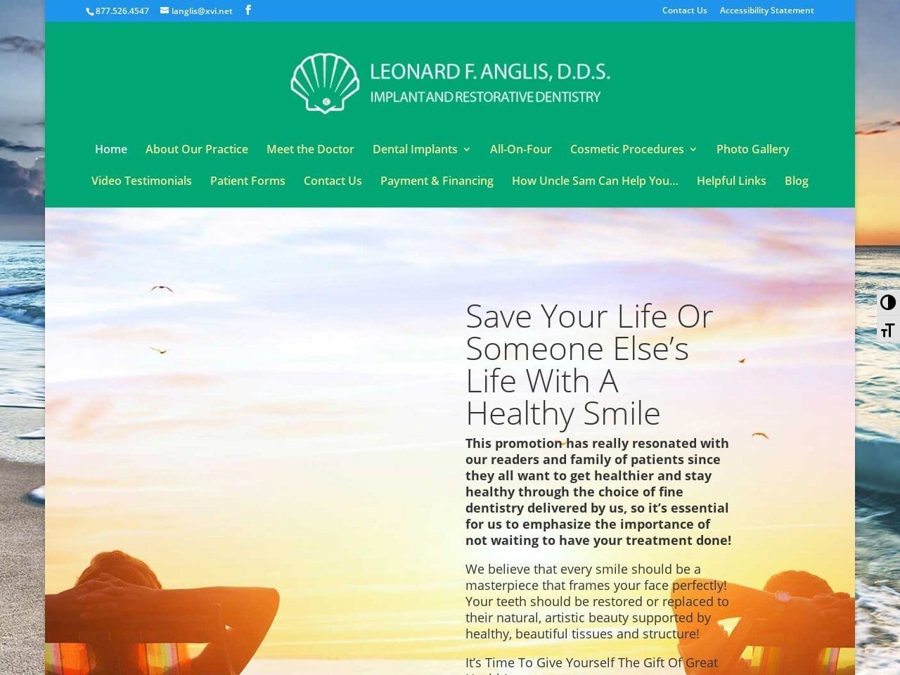 Anglis Leonard F DDS Website Screenshot from dranglis.com