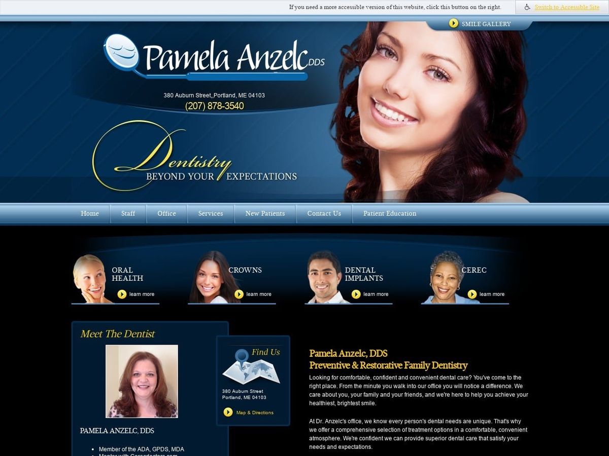 Anzelc Pamela DDS Website Screenshot from dranzelc.com