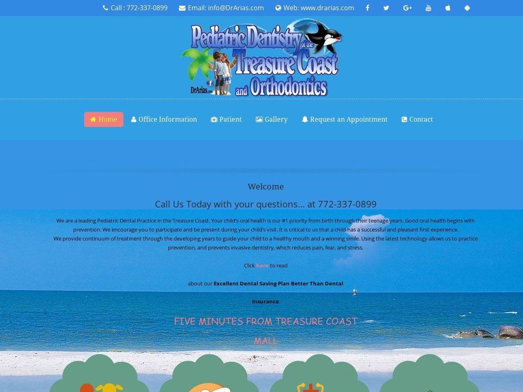 Pediatric Dentist Website Screenshot from drarias.com