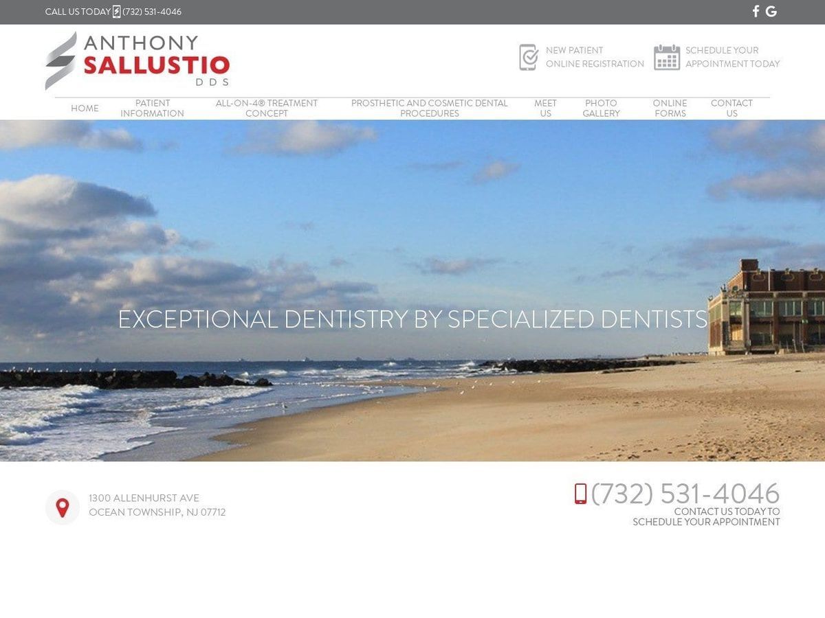 Sallustio Anthony DDS Website Screenshot from drasallustio.com