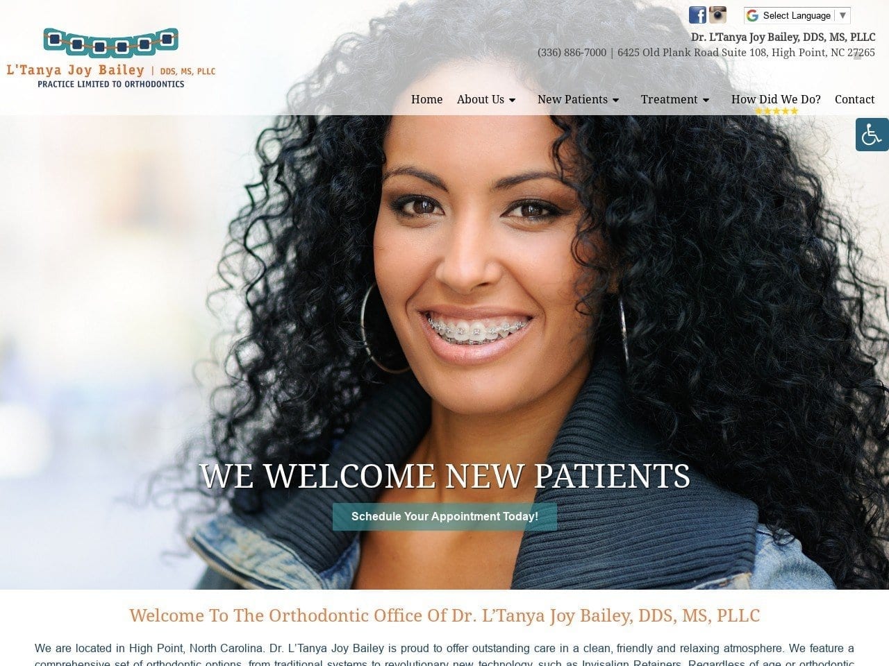 Bailey L Dentist Website Screenshot from drbaileyortho.com