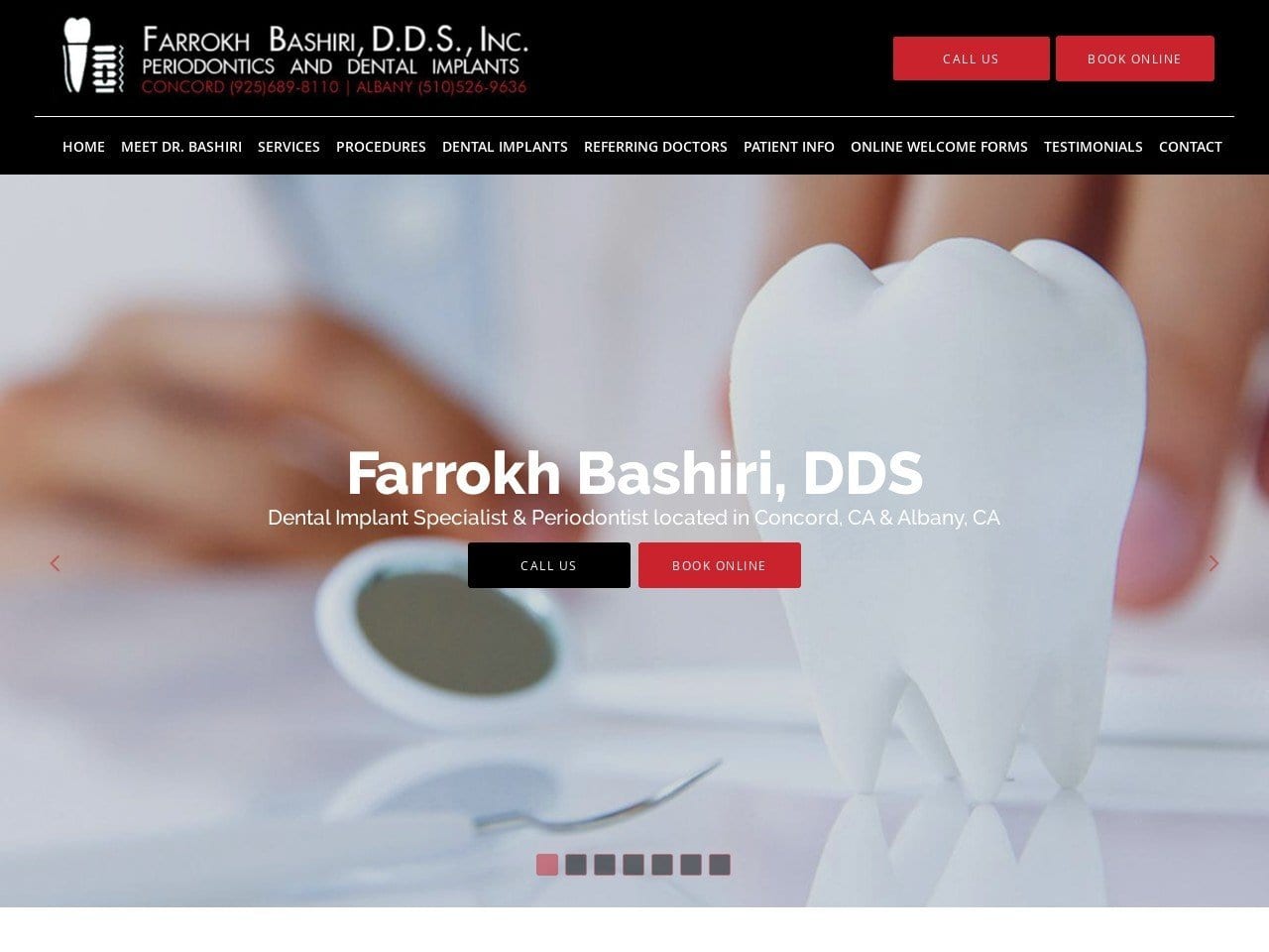 Farrokh Bashiri DDS INC Website Screenshot from drbashiri.com