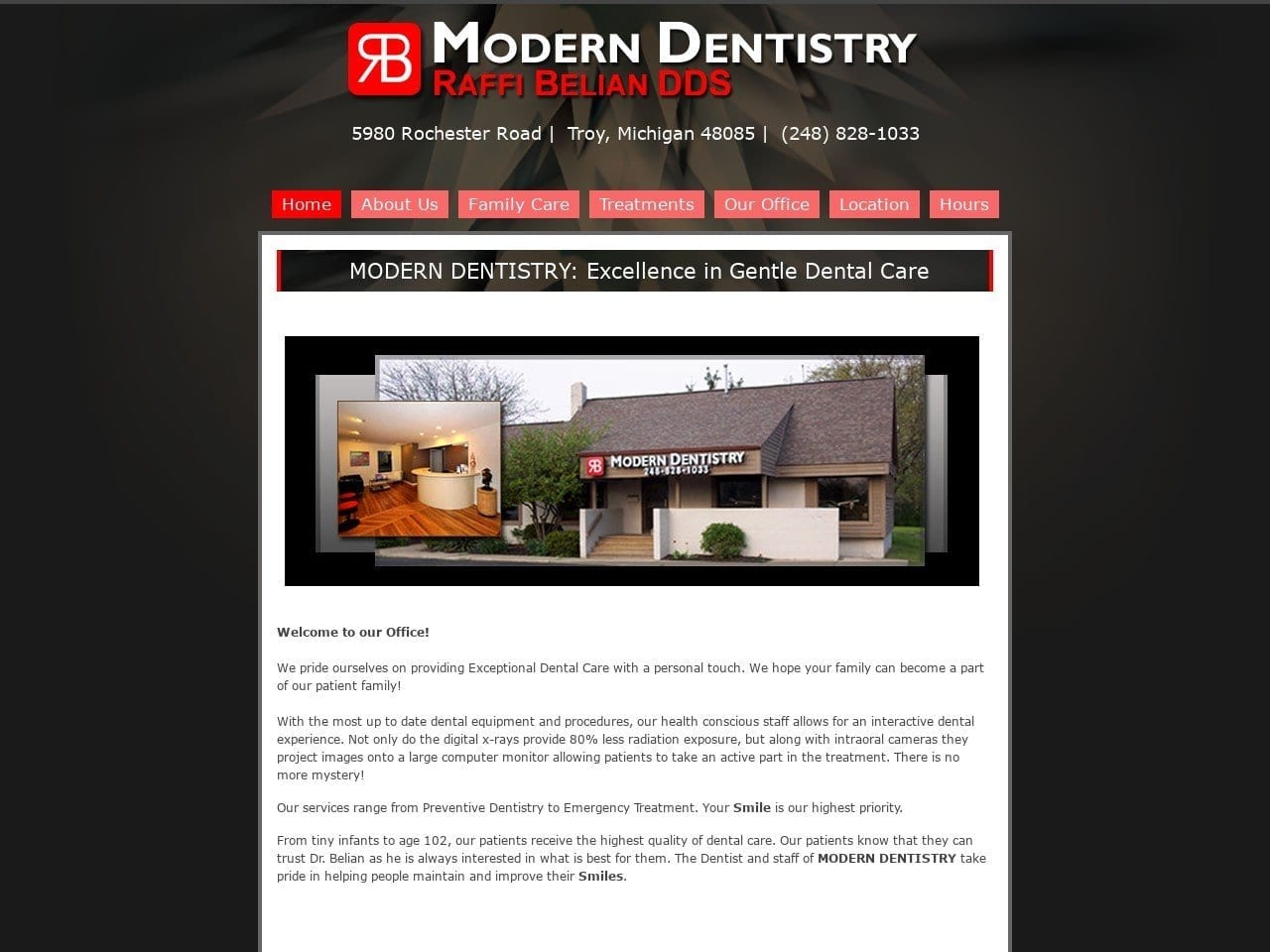 Modern Dentistry Dr. Raffi Belian Website Screenshot from drbelian.com