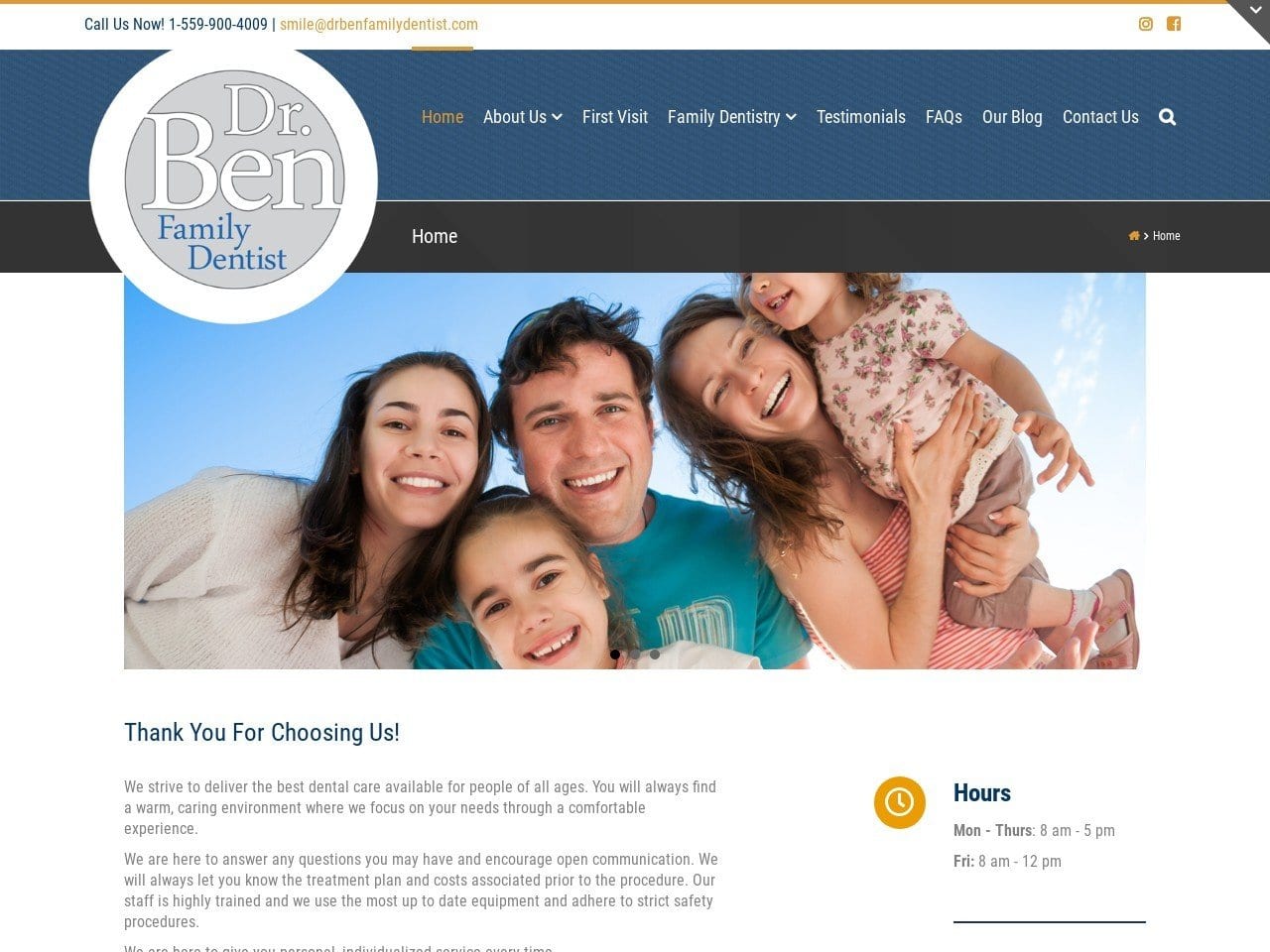 Ben Magleby DDS Website Screenshot from drbenfamilydentist.com