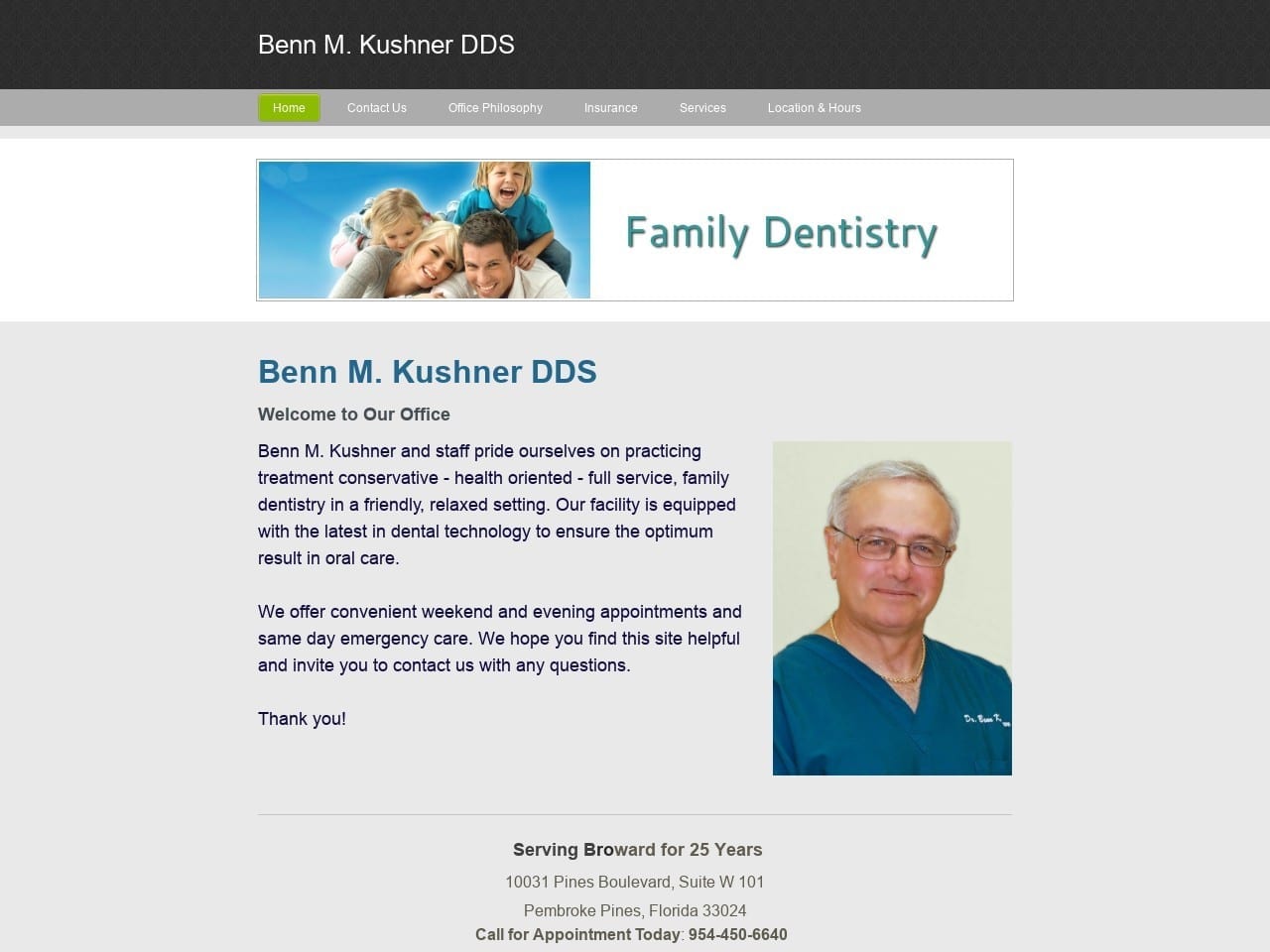 Kushner Benn M Website Screenshot from drbennkushner.com