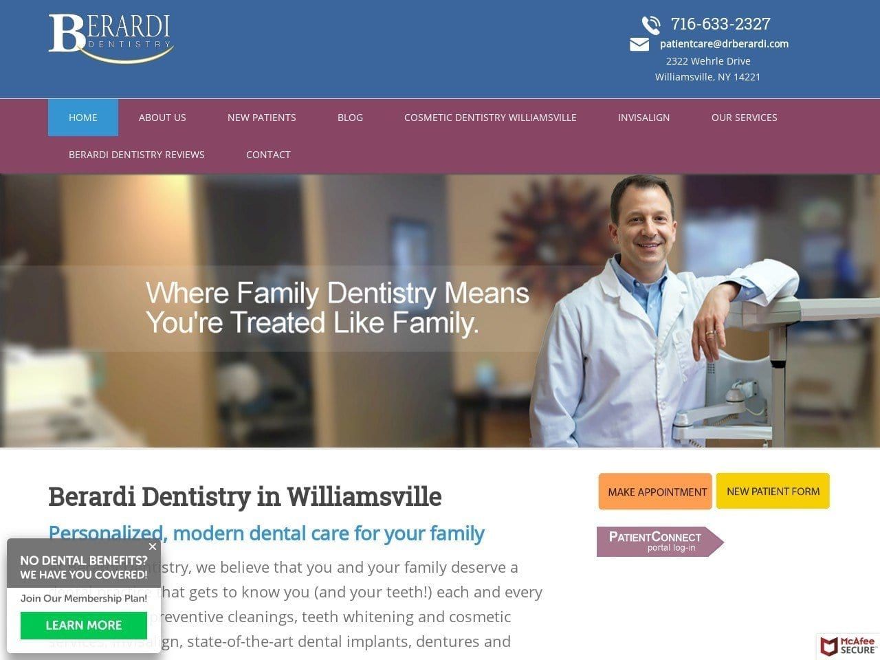 Berardi Dentist Website Screenshot from drberardi.com