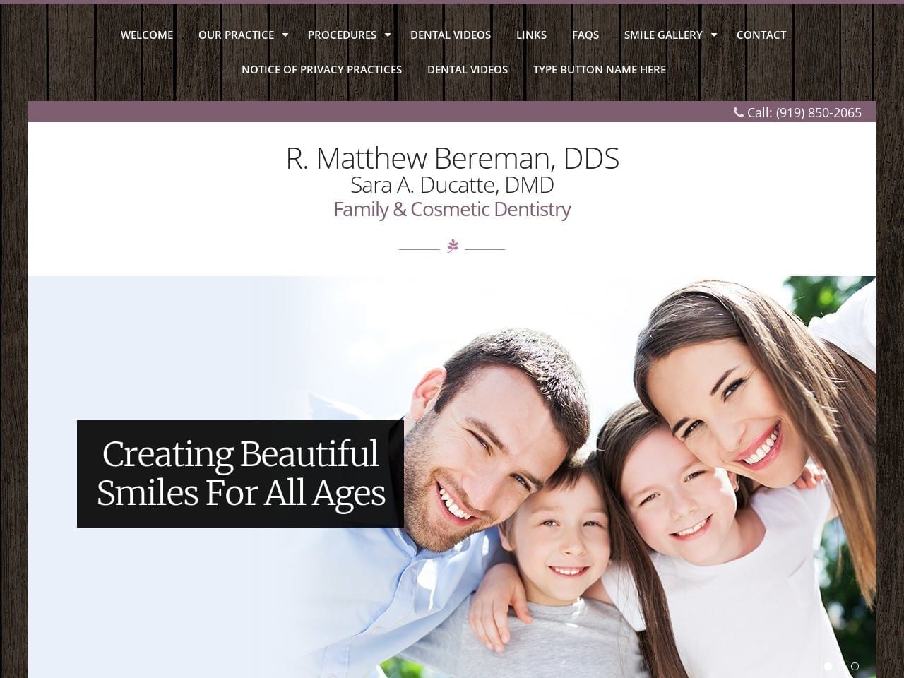 R. Matthew Bereman DDS P.A. Website Screenshot from drbereman.com