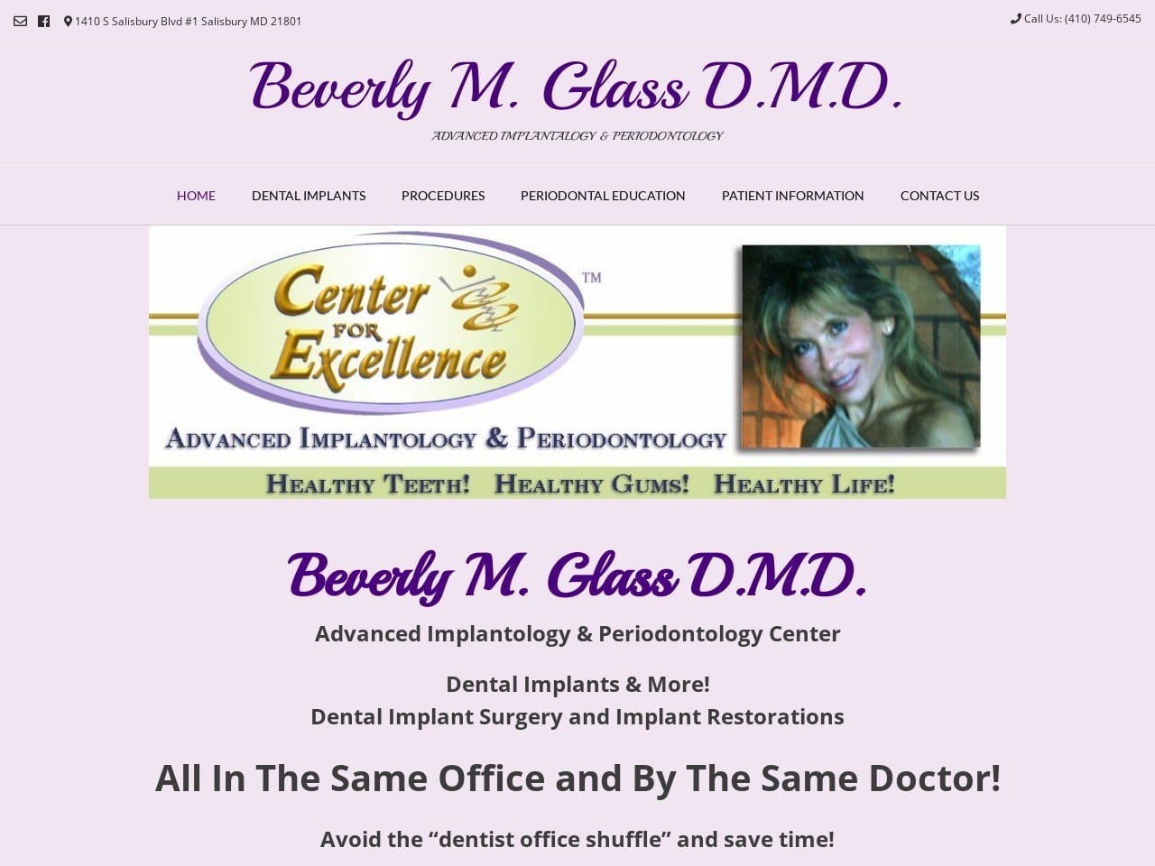 Glass Beverly M DDS Website Screenshot from drbeverlymglass.com