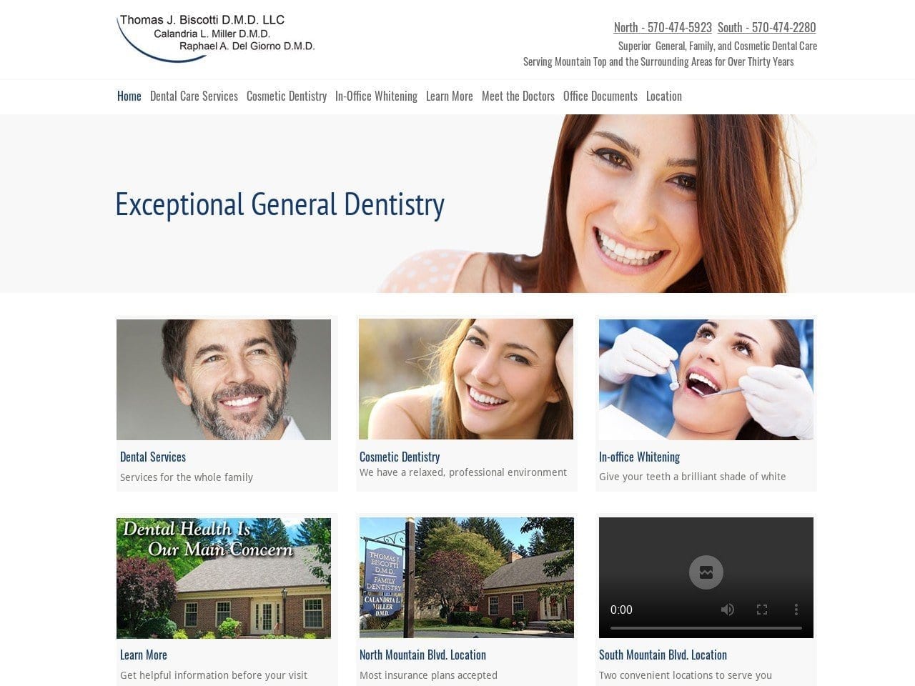 John D Dougherty Dentist Website Screenshot from drbiscotti.com