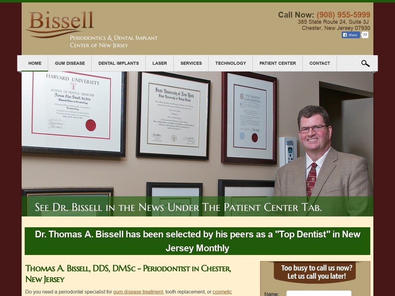 Bissell Periodontics And Dental Implant Center Of Website Screenshot from drbissell.com