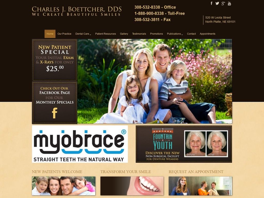 Charles J. Boettcher DDS Website Screenshot from drboettcher.com