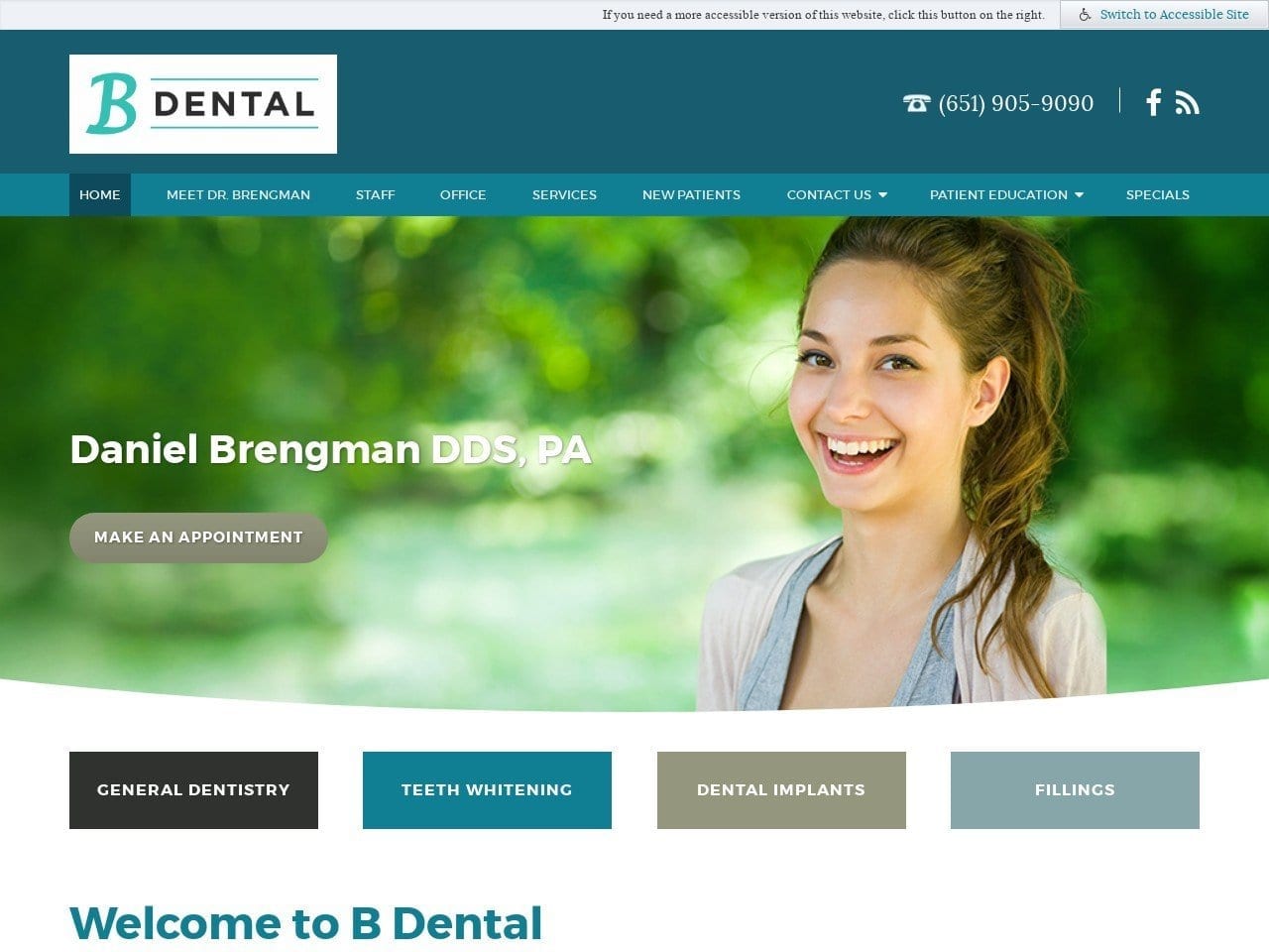 Daniel Brengman DDS PA Website Screenshot from drbrengman.com