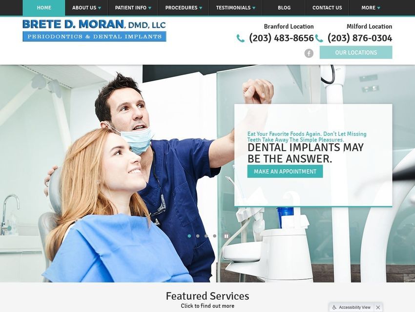Dr. Brete Moran Website Screenshot from drbretemoran.com