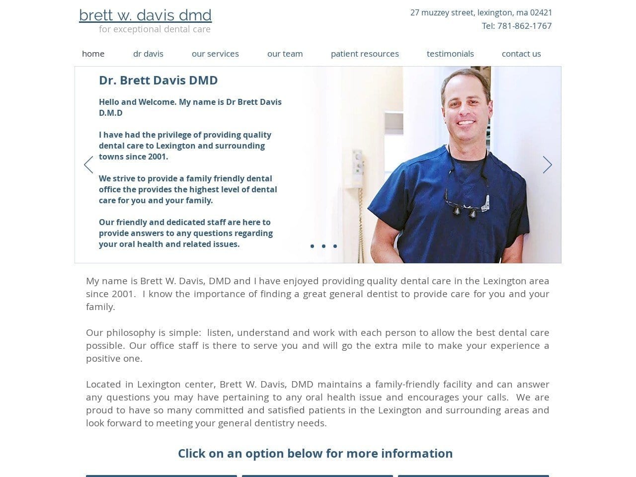 Brett W. Davis D.M.D. Website Screenshot from drbrettdavis.com