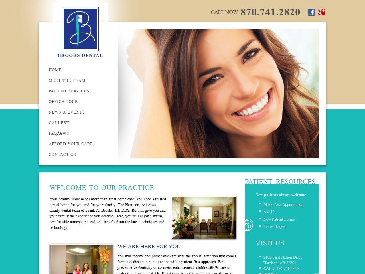 Dr Brooks Dental Website Screenshot from drbrooksdental.com