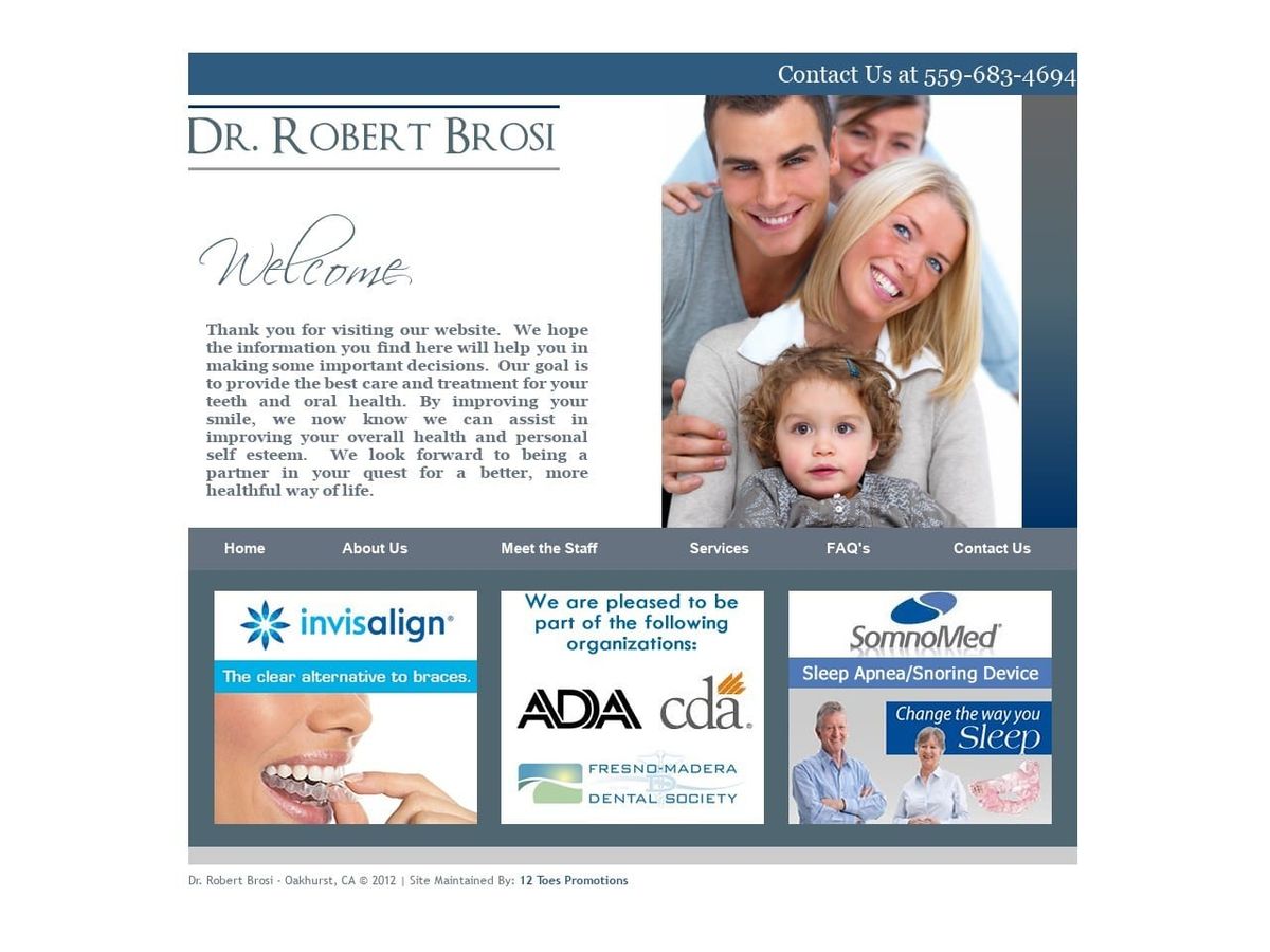 Brosi Robert J DDS Website Screenshot from drbrosi.com