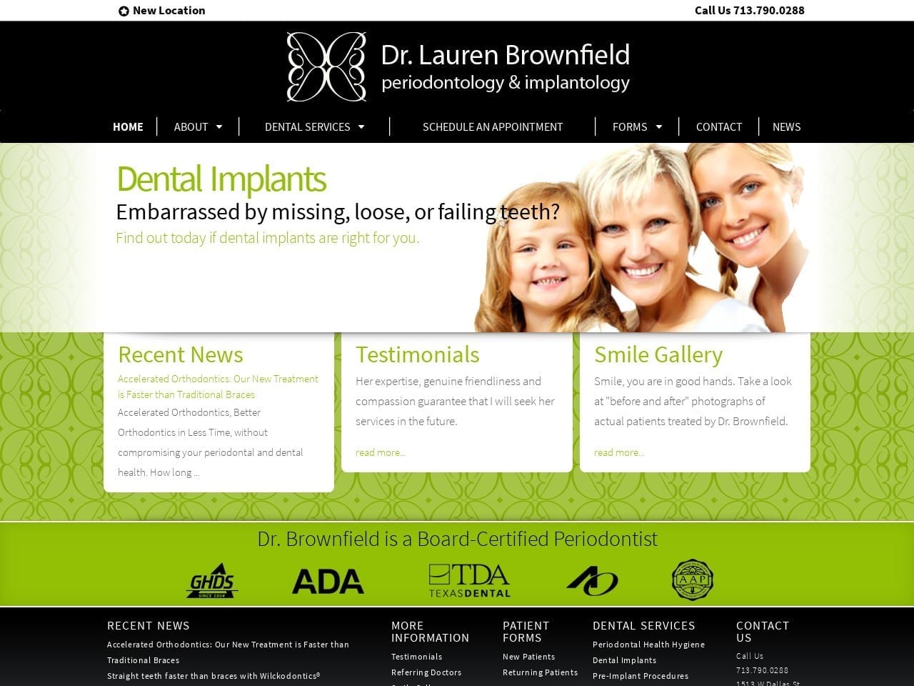 Dr. Lauren Brownfield Dds Ms Website Screenshot from drbrownfield.com