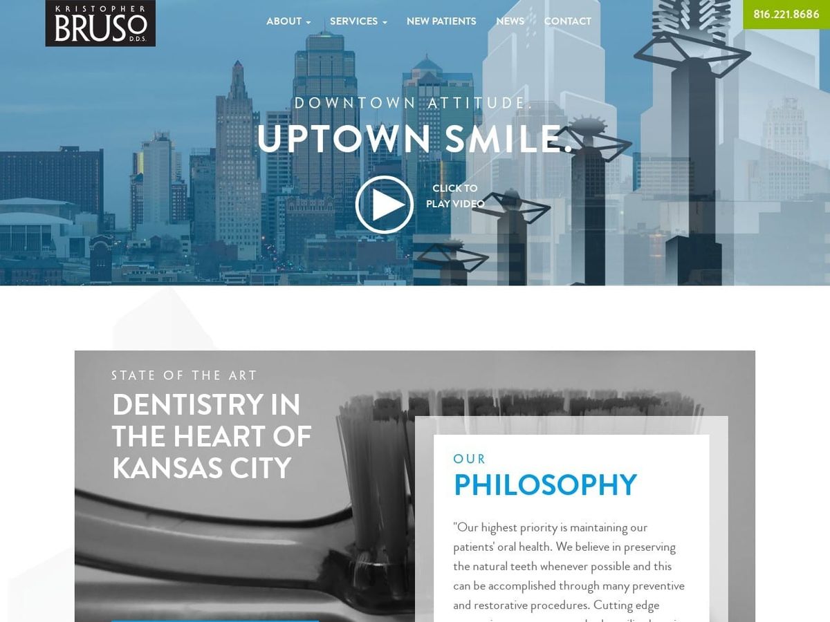 Kristopher J. Bruso DDS Website Screenshot from drbruso.com