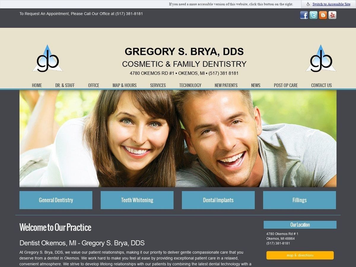 Gregory S. Brya DDS Website Screenshot from drbrya.com