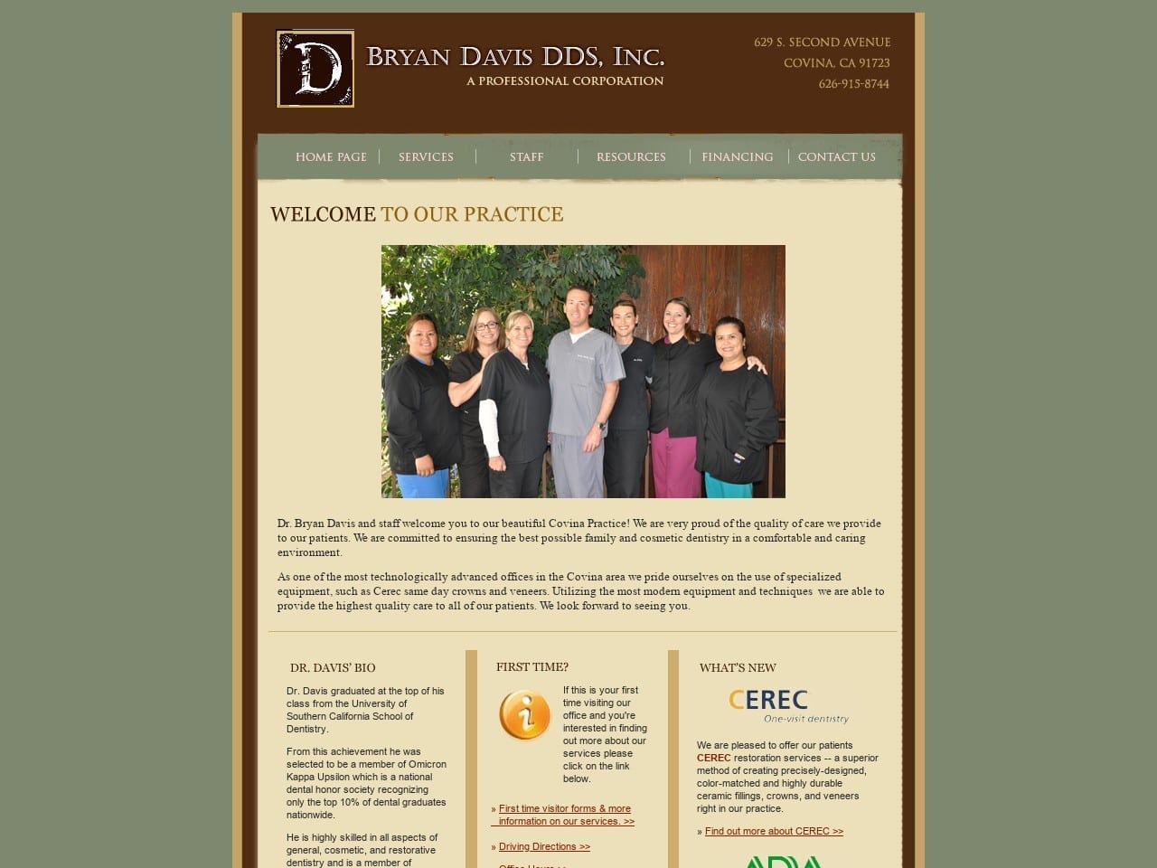 Dr. Bryan E. Davis DDS Website Screenshot from drbryandavis.com