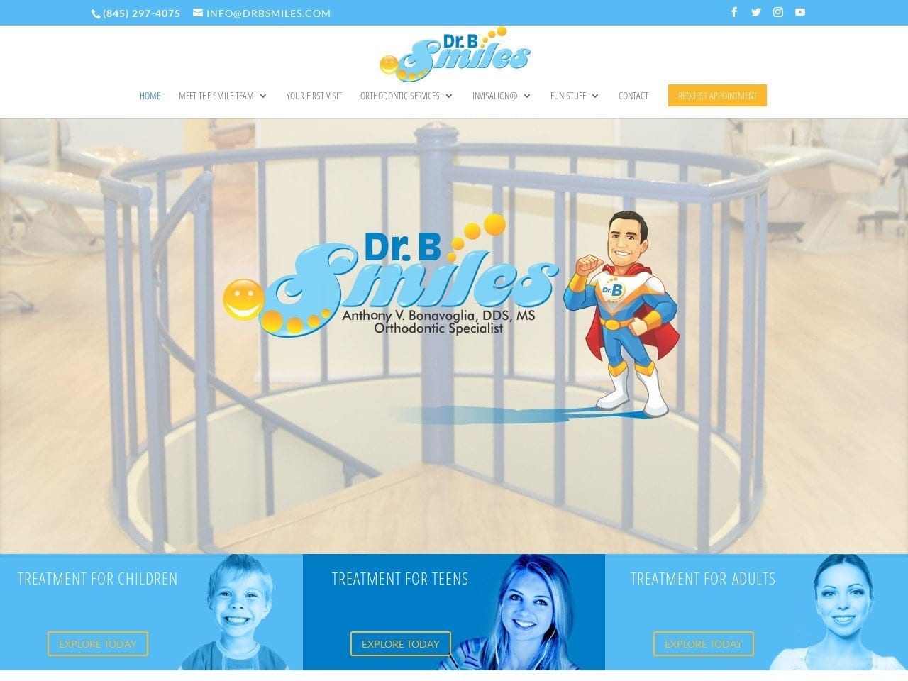 Bonavoglia Orthodontics Website Screenshot from drbsmiles.com