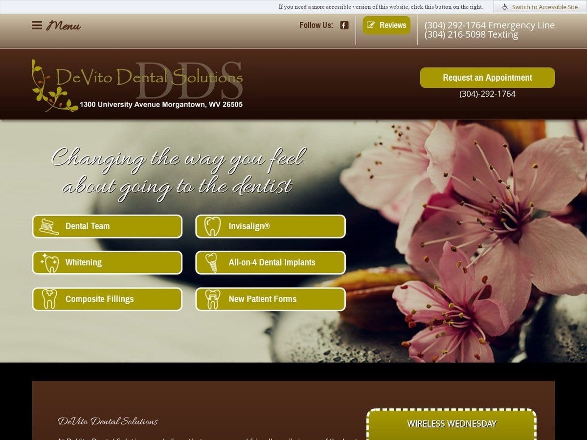 Devito Dental Solutions Website Screenshot from drcarolyndevito.com