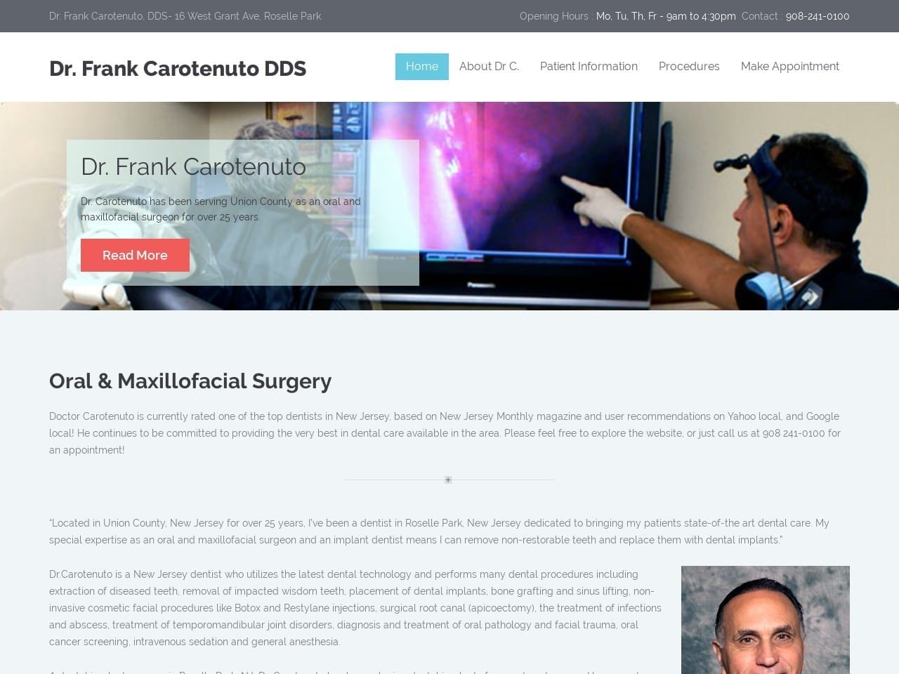 Carotenuto Frank DDS Website Screenshot from drcarotenuto.com