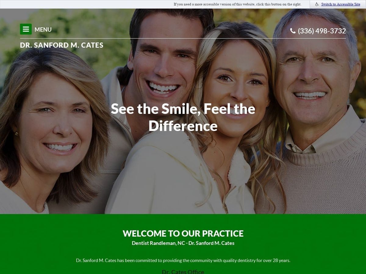 Cates Sanford M DDS Website Screenshot from drcatesdentalcare.com