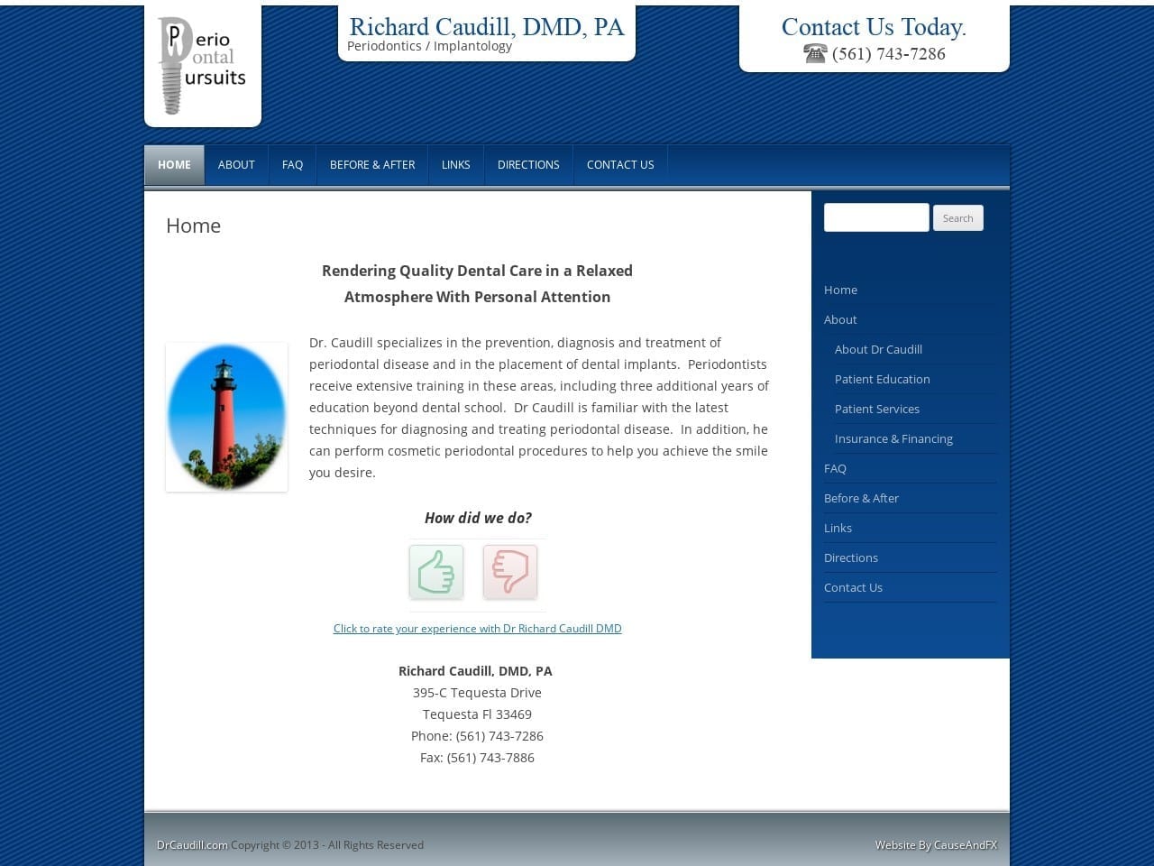 Caudill Richard F DDS Website Screenshot from drcaudill.com