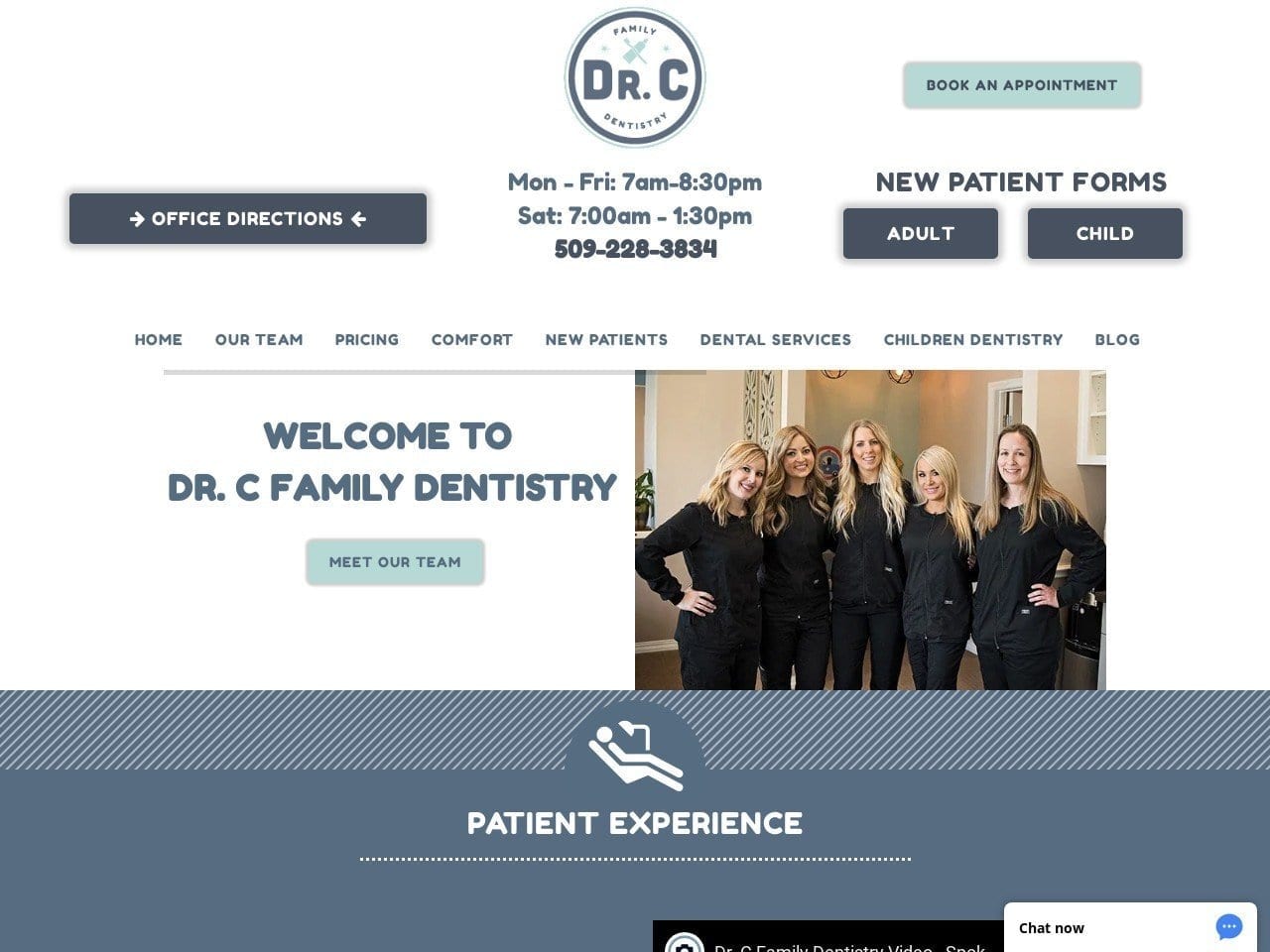 Dr. C Family Dentistry Website Screenshot from drcfamilydentistry.com