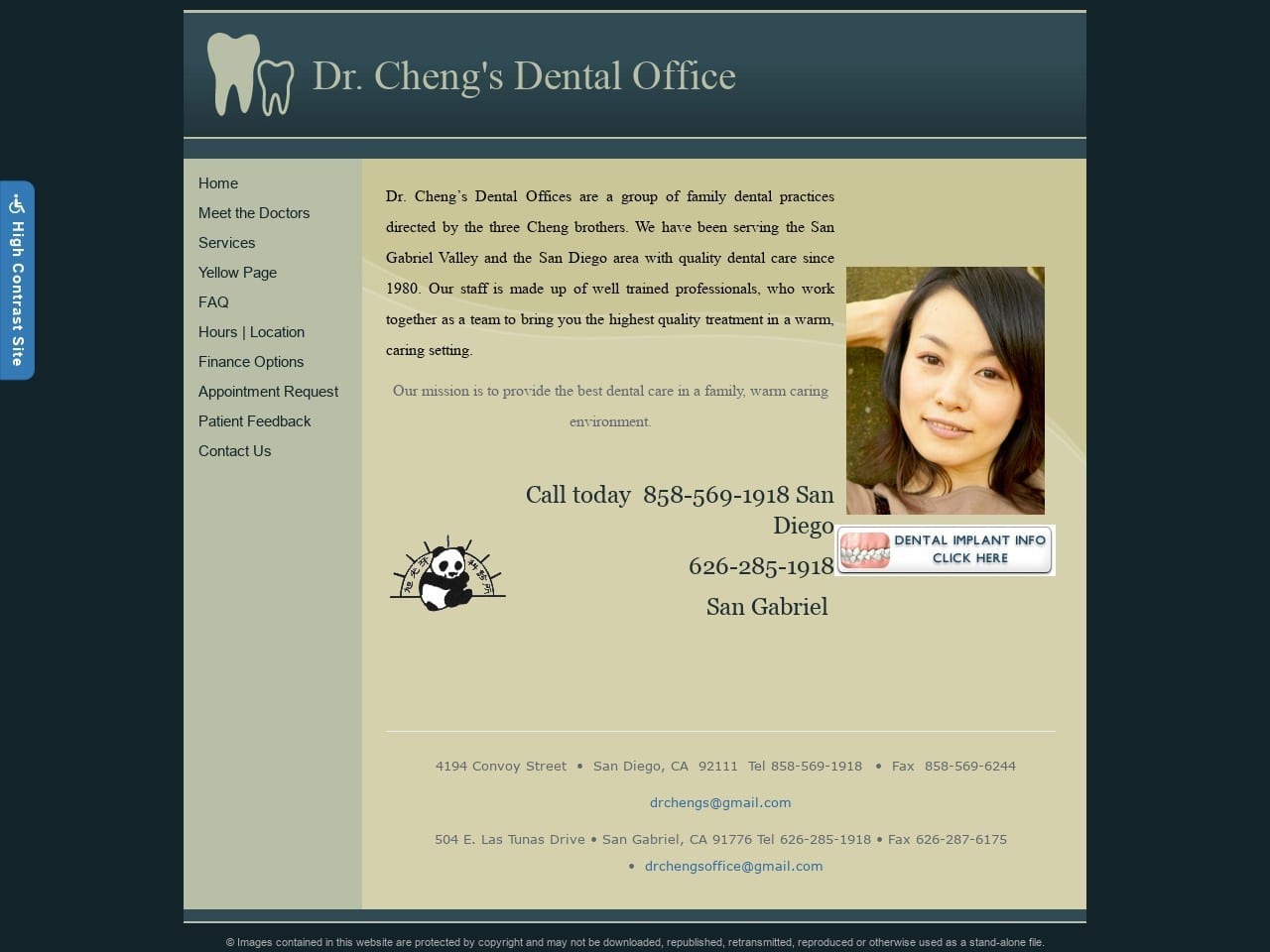 Dr Chengs Dental Office Website Screenshot from drchengsdental.com