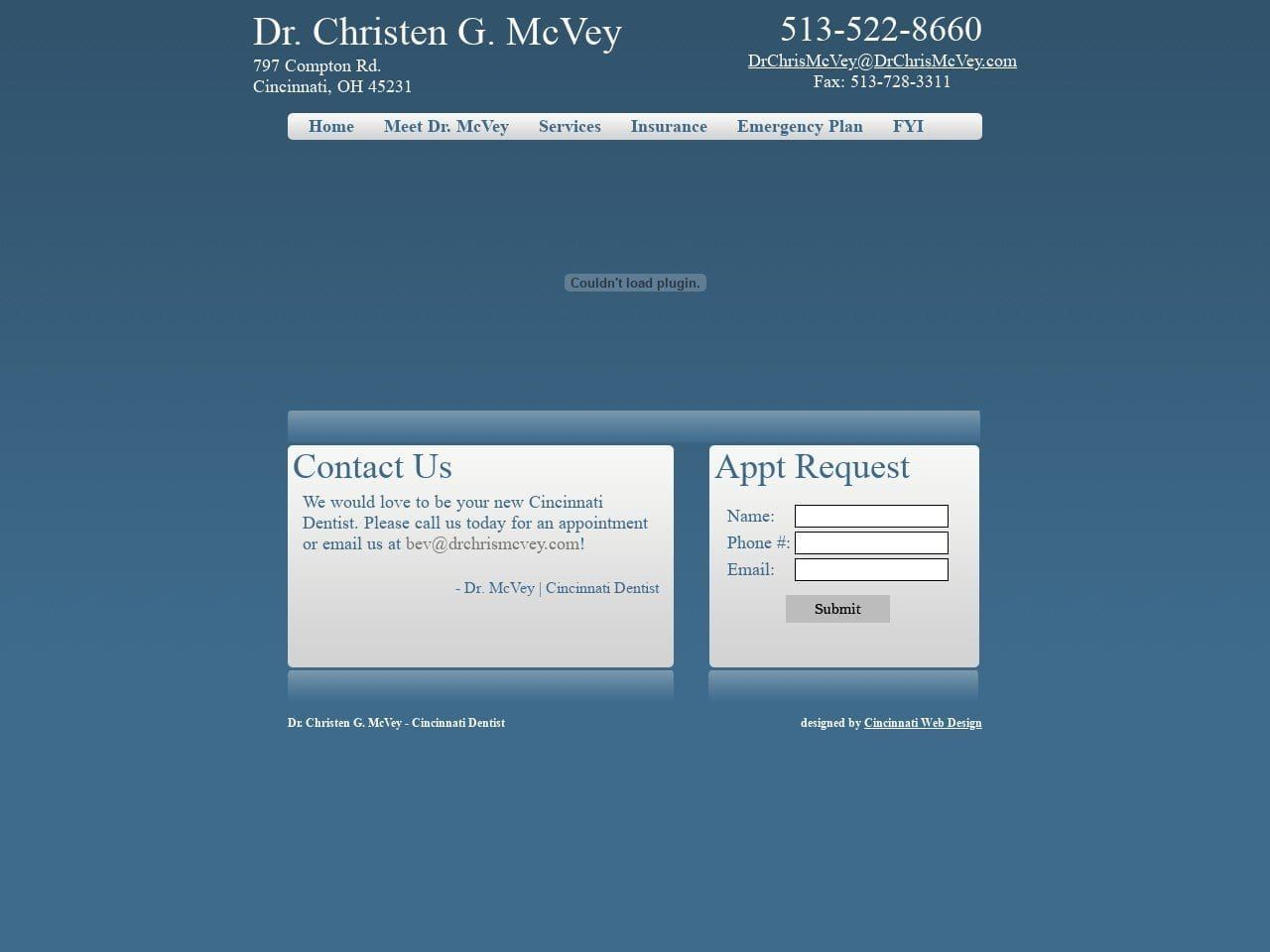 Christen G. McVey DDS Website Screenshot from drchrismcvey.com