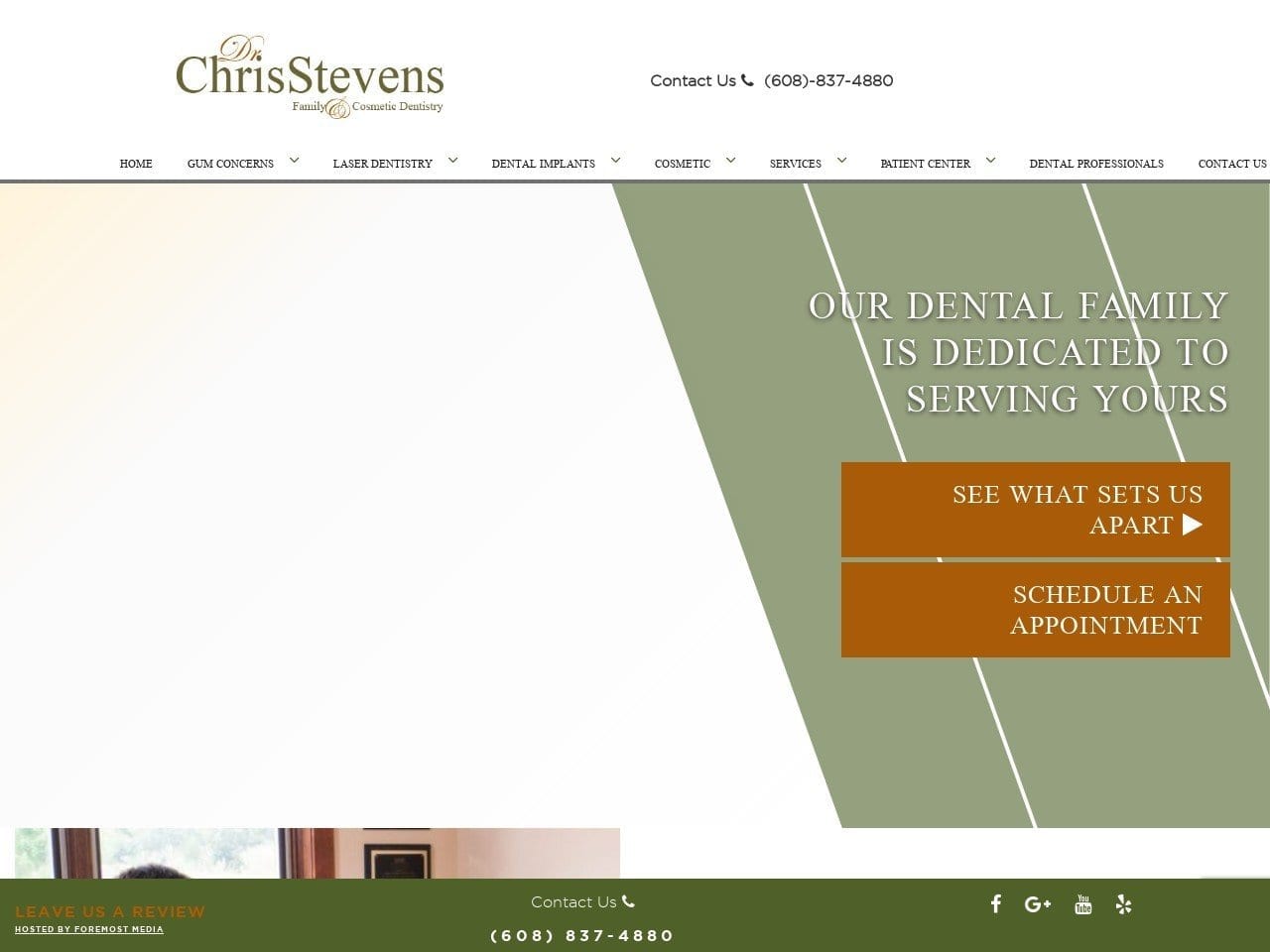 Dr. Chris Stevens Family Cosmetic Dentistry Website Screenshot from drchrisstevens.com