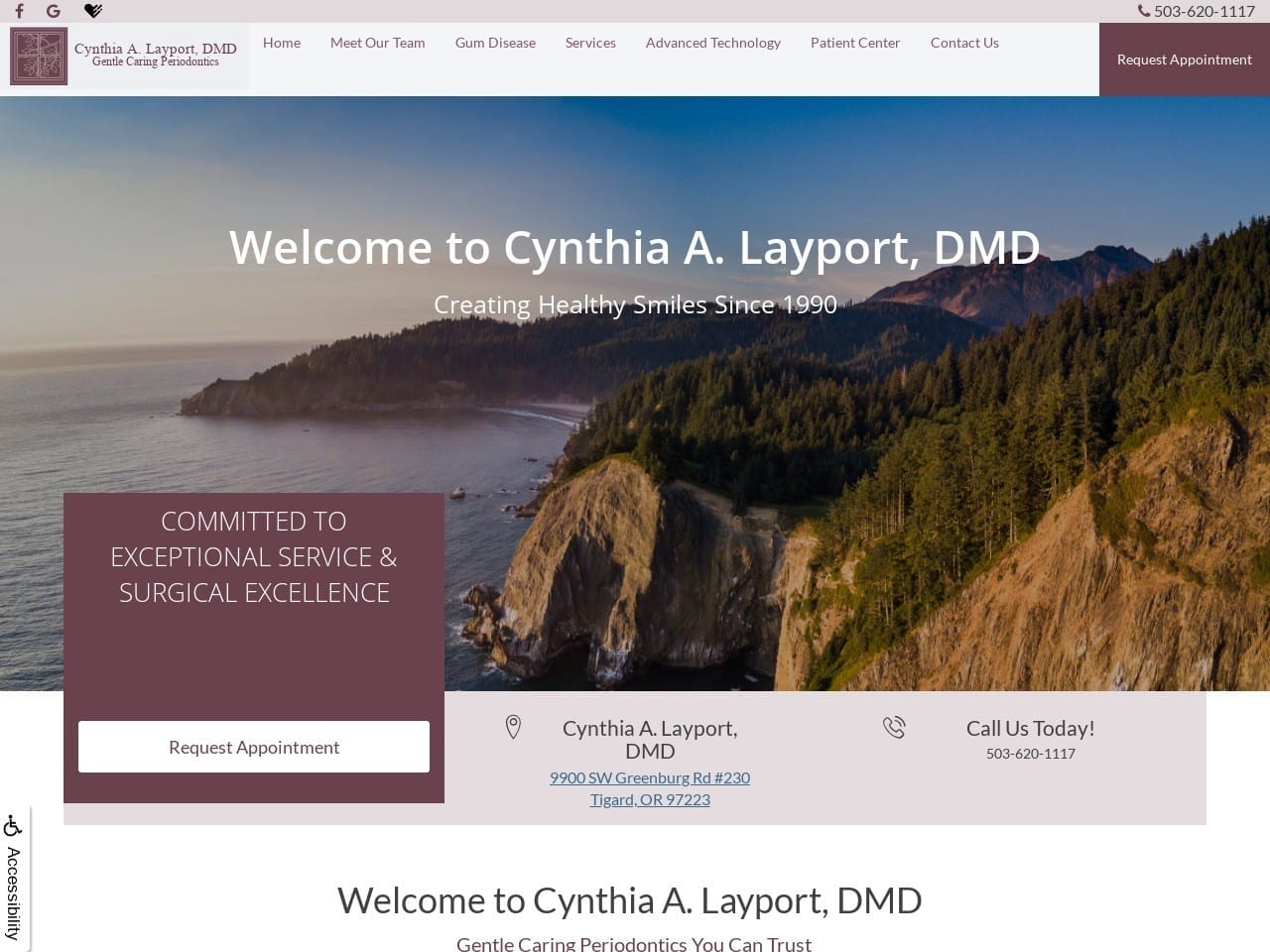 Cynthia Layport DMD Website Screenshot from drcindylayport.com