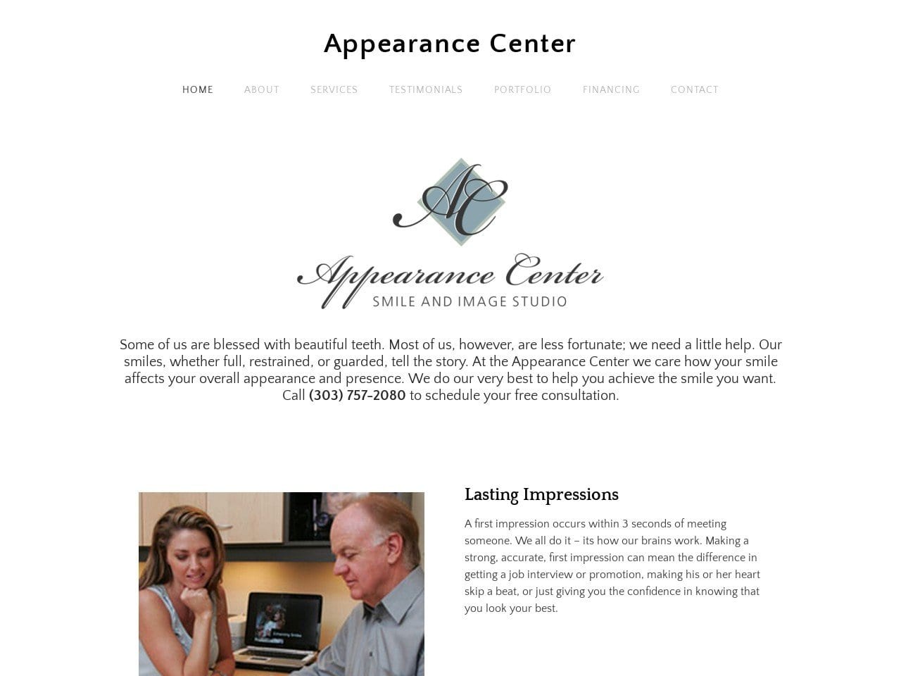 Appearance Center Website Screenshot from drcouchman.com