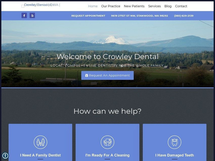 Crowley Dental Website Screenshot from drcrowleydental.com