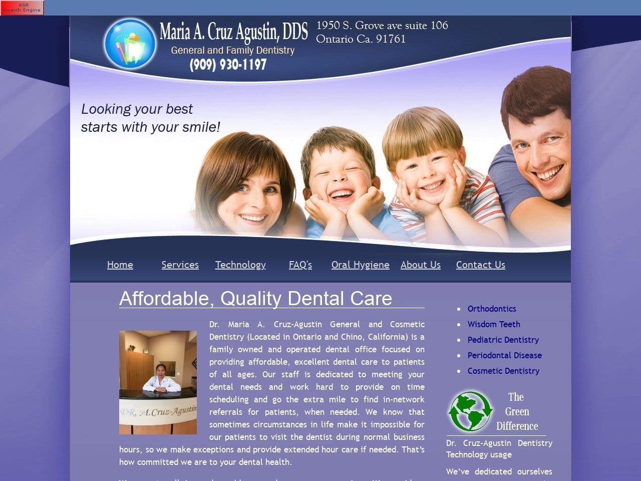 Maria A. Cruz Website Screenshot from drcruzdental.net