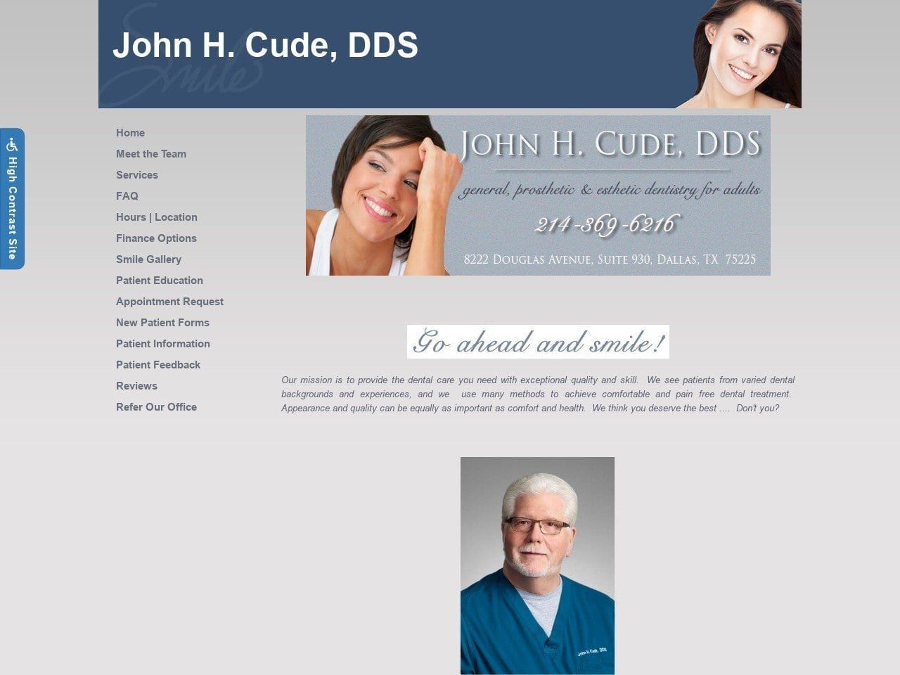 Cude John H DDS Website Screenshot from drcude.com