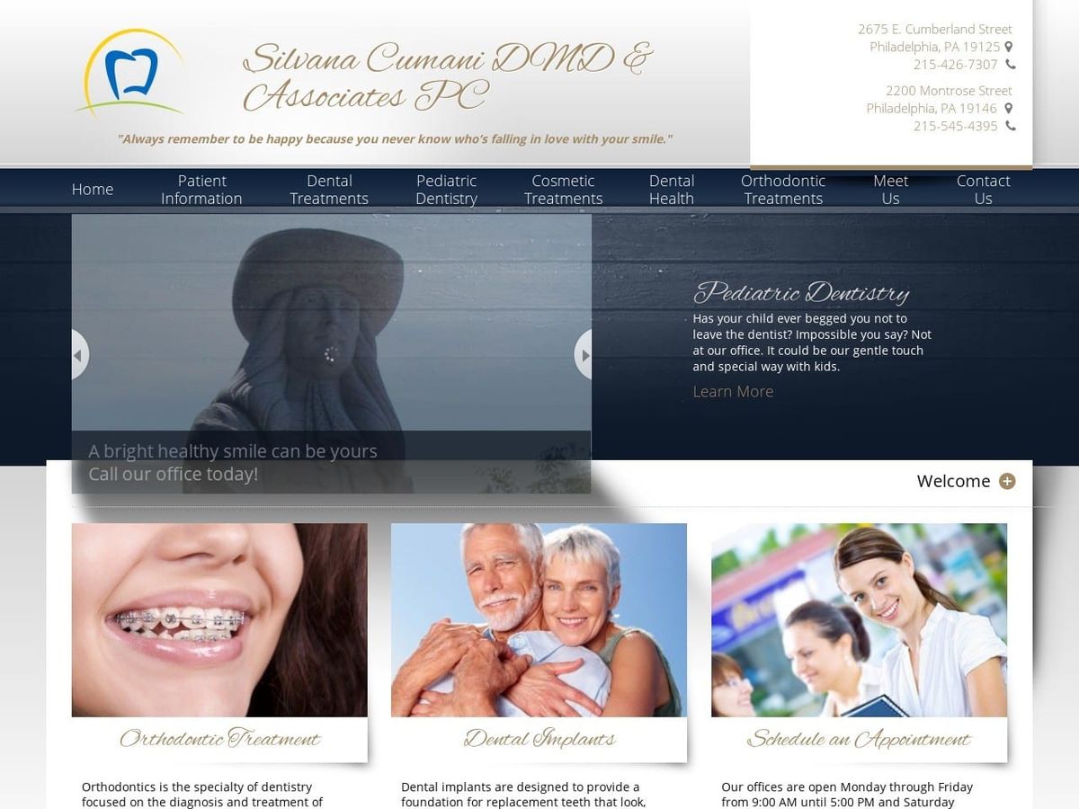 Silvana Cumani DMD & Associates PC Website Screenshot from drcumani.com