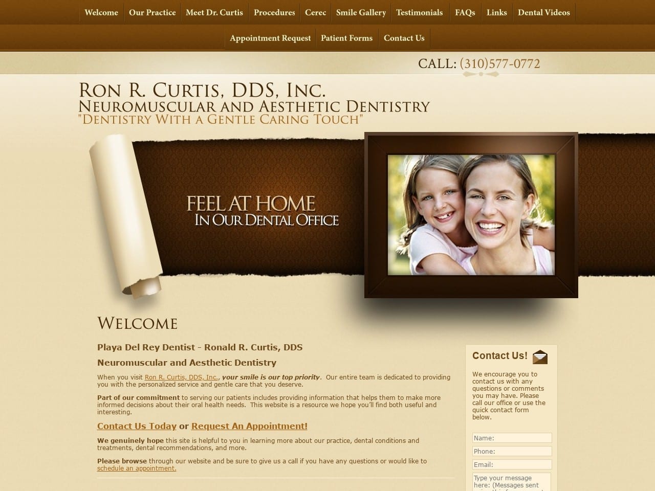 Curtis Ron R DDS Website Screenshot from drcurtis.net