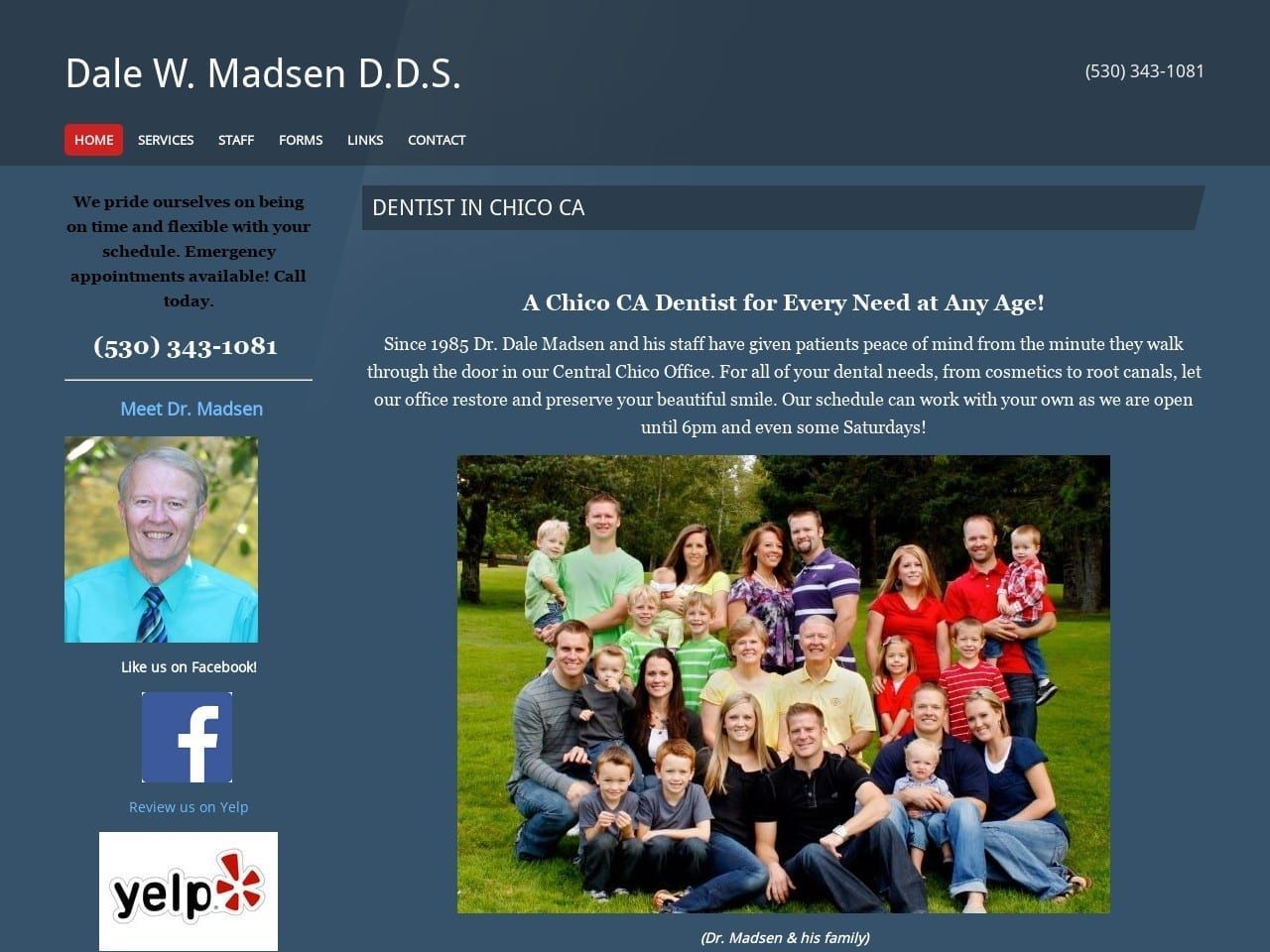 Dale Madsen D.D.S. Website Screenshot from drdalemadsen.jigsy.com