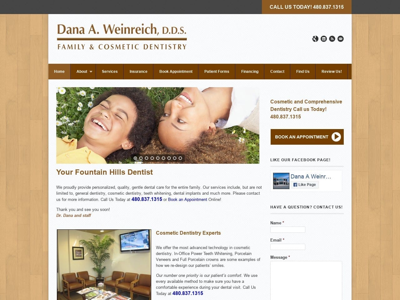 Dr. Dana A. Weinreich DDS Website Screenshot from drdanaweinreich.com