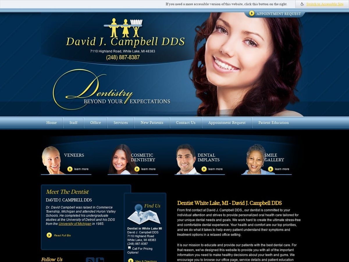 David J Campbell DDS Website Screenshot from drdavidcampbell.com