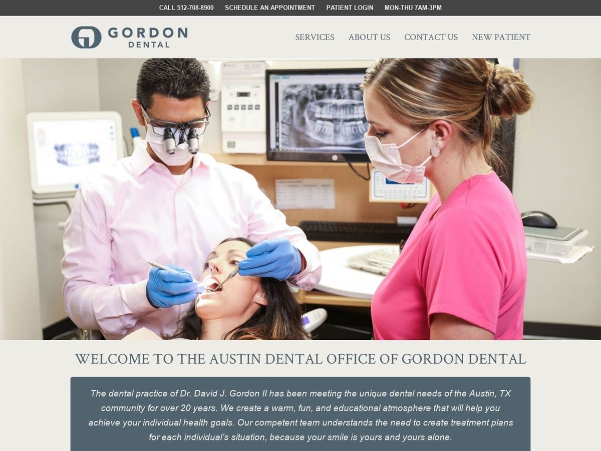 David J. Gordon II DDS Website Screenshot from drdavidgordon.com